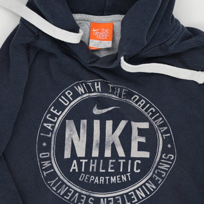 Nike Vintage Athletic Dept Navy Blue Pullover Hoodie Men Medium Cotton Blend