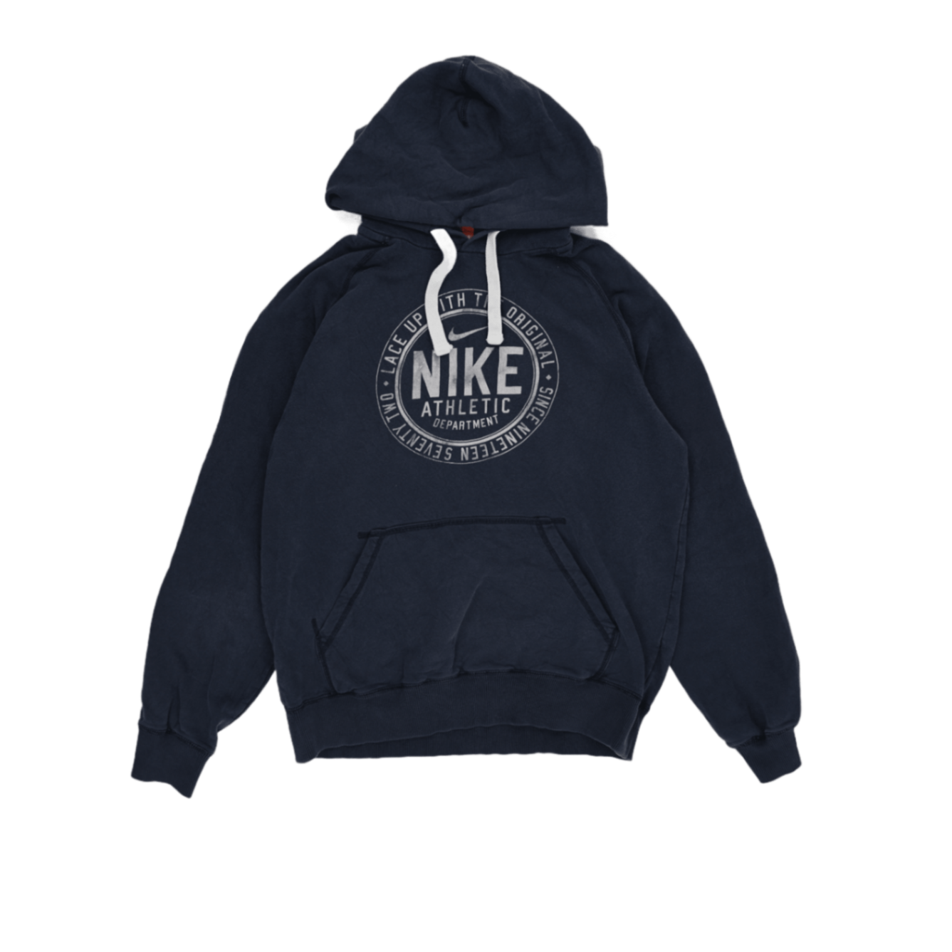 Nike Vintage Athletic Dept Navy Blue Pullover Hoodie Men Medium Cotton Blend