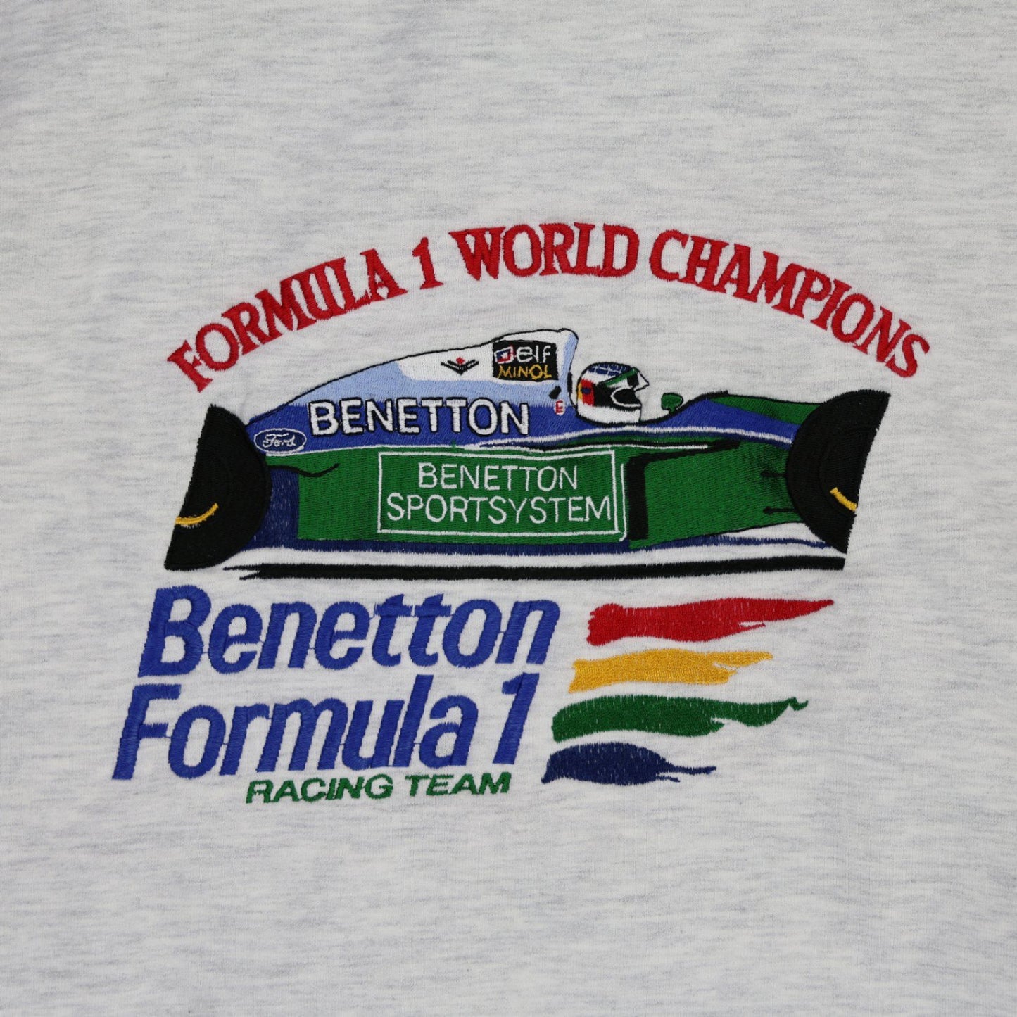 Speedgear Vintage Benetton Formula 1 Grey Crewneck Sweatshirt Large Cotton Blend