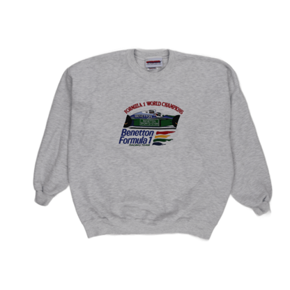 Speedgear Vintage Benetton Formula 1 Grey Crewneck Sweatshirt Large Cotton Blend
