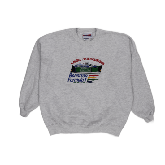 Speedgear Vintage Benetton Formula 1 Grey Crewneck Sweatshirt Large Cotton Blend