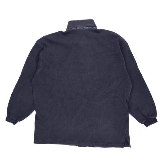 Nike Vintage Navy Long Sleeve Polo Shirt for Men Size Large Cotton