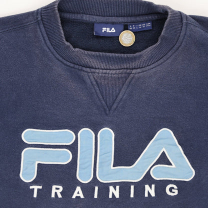 Fila Training Navy Sweatshirt Men's Medium Crew Neck Cotton Blend Vintage Casual