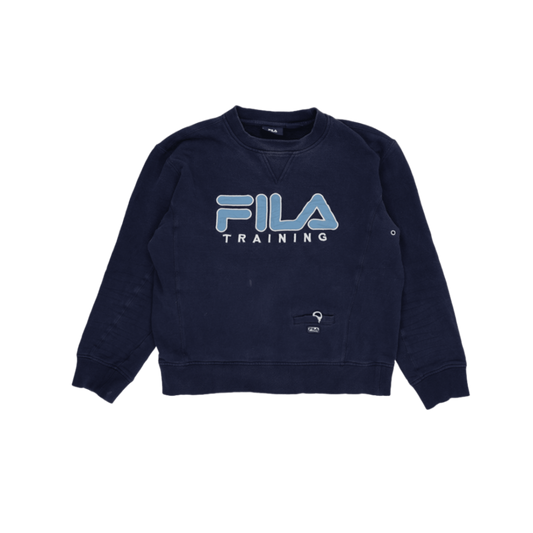 Fila Training Navy Sweatshirt Men's Medium Crew Neck Cotton Blend Vintage Casual