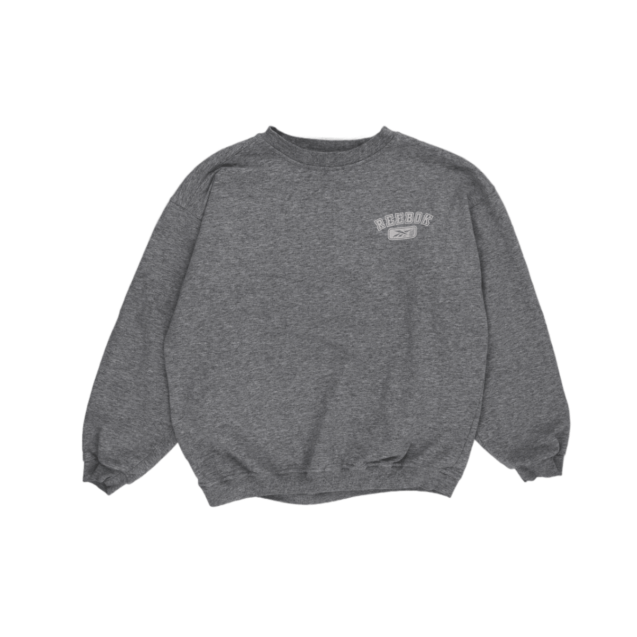 Reebok Vintage Grey Crew Neck Pullover Sweatshirt Large Cotton Blend