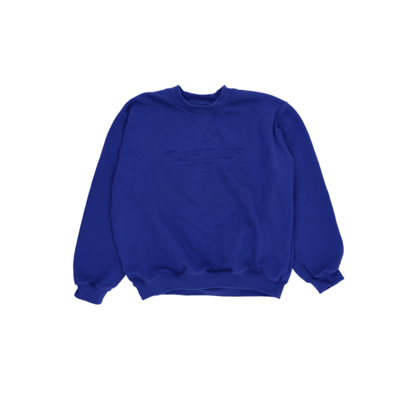Naf Naf Vintage Blue Pullover Sweatshirt Unisex Size Small Cotton Blend Crew Neck