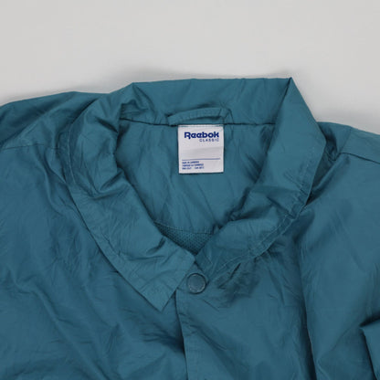 Reebok Classic Teal Coach Jacket Men's Large Vintage Polyester