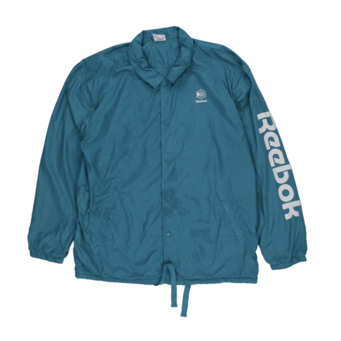 Reebok Classic Teal Coach Jacket Men's Large Vintage Polyester