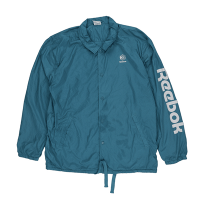 Reebok Classic Teal Coach Jacket Men's Large Vintage Polyester