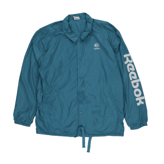 Reebok Classic Teal Coach Jacket Men's Large Vintage Polyester