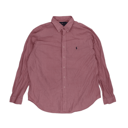 Ralph Lauren Pink Cotton Oxford Long Sleeve Shirt Size L