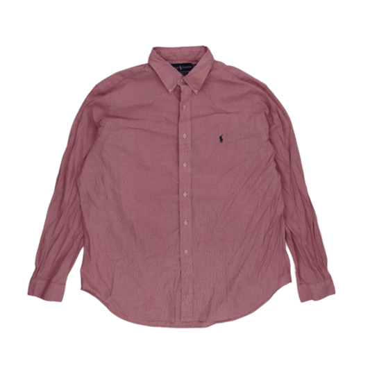Ralph Lauren Pink Cotton Oxford Long Sleeve Shirt Size L
