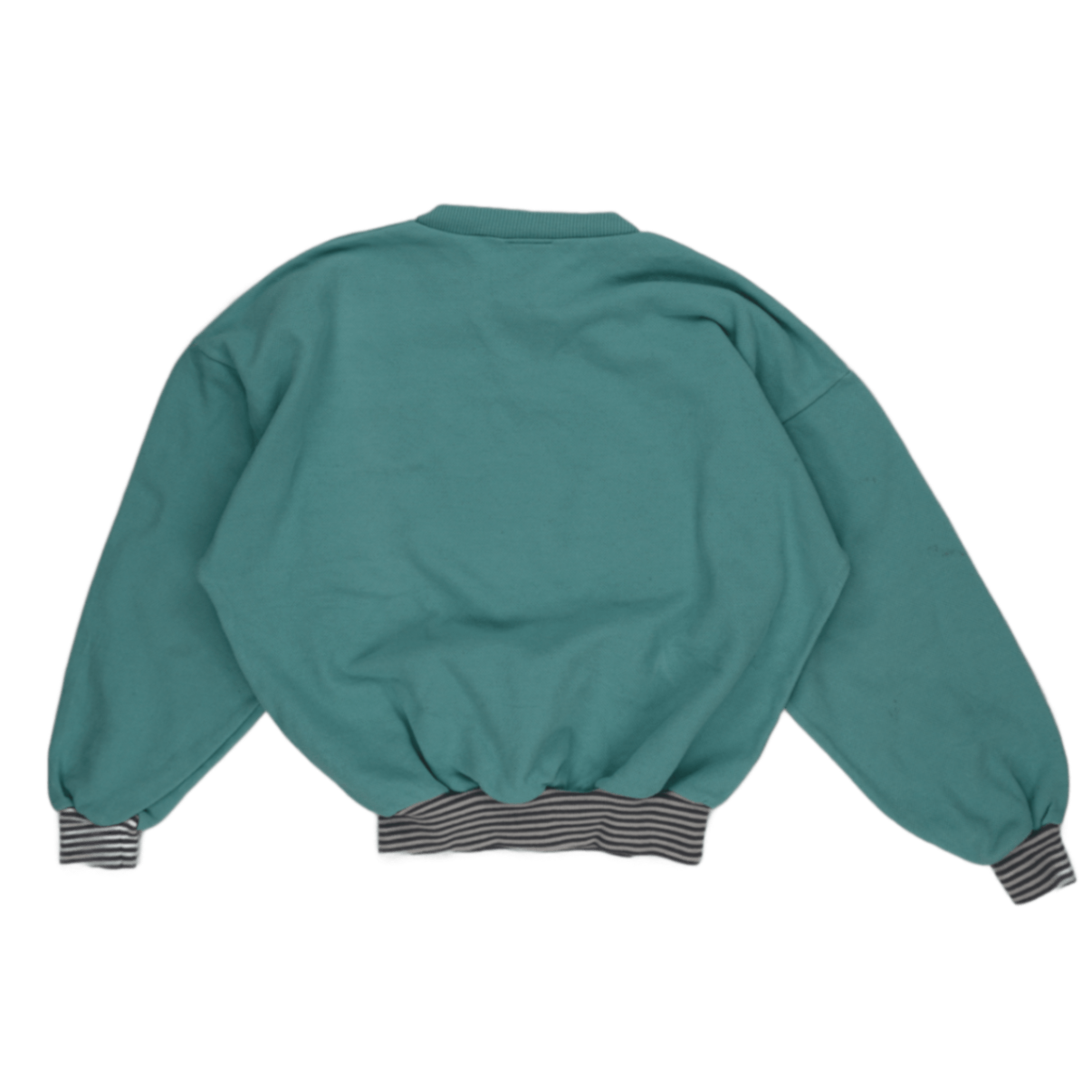 ASICS Vintage Crew Neck Sweatshirt Blue Green XS Cotton Blend Unisex