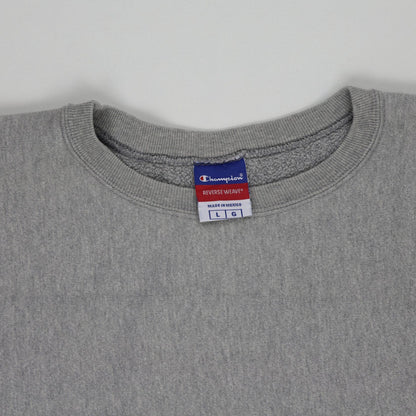 Champion Reverse Weave Grey Crewneck Sweatshirt Large Cotton Blend Vintage