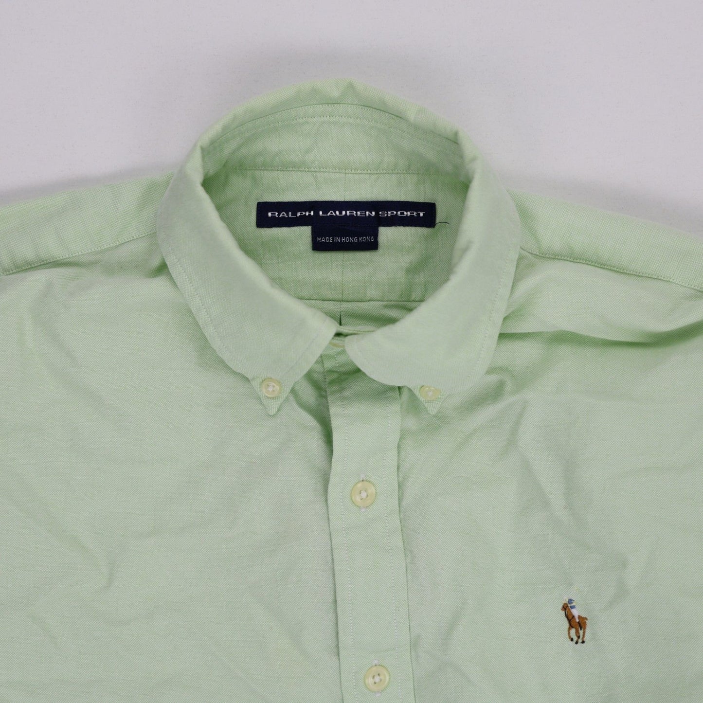 Ralph Lauren Green Oxford Shirt for Men Size Large Cotton Long Sleeve Collared