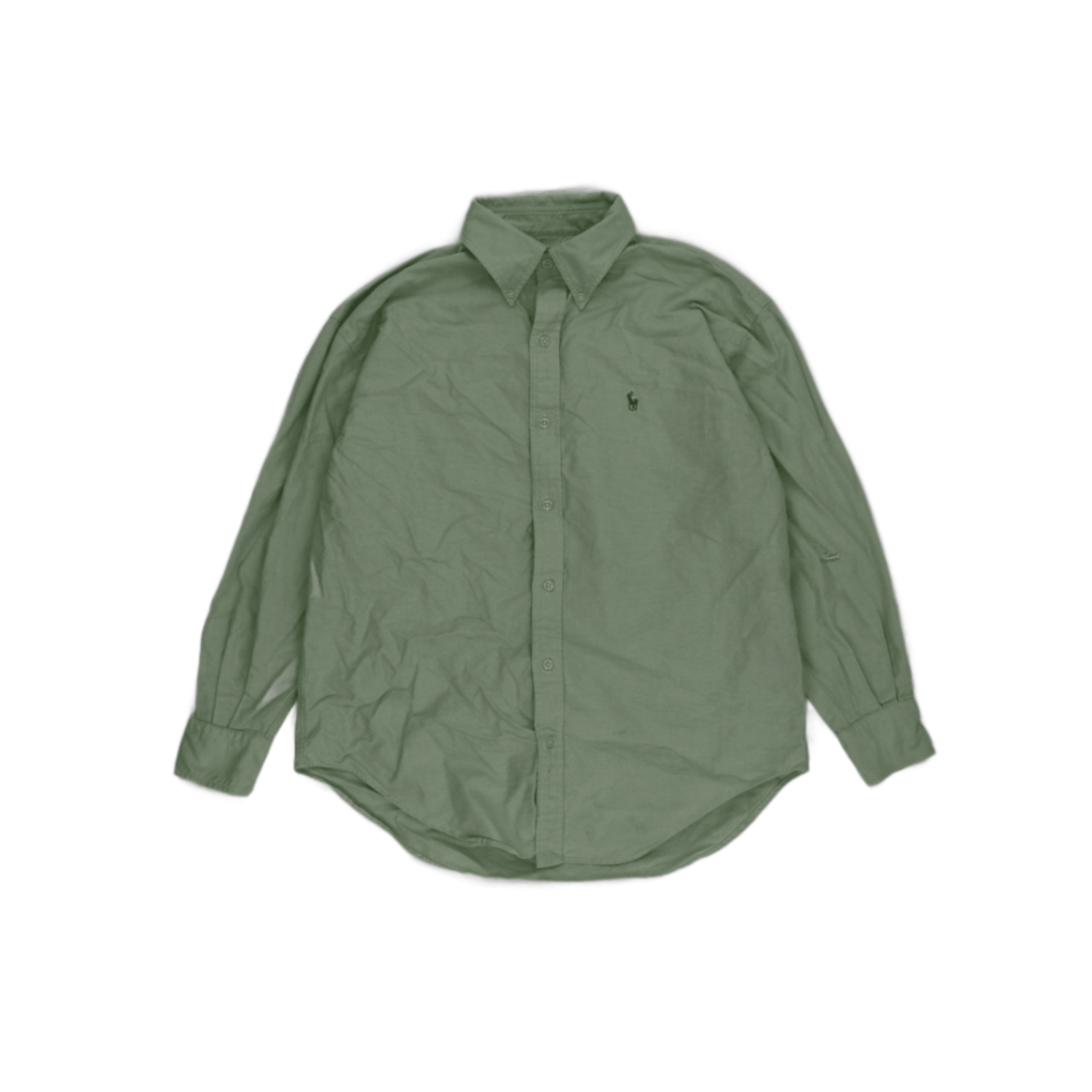 Ralph Lauren Green Oxford Shirt for Men Size Large Cotton Long Sleeve Collared
