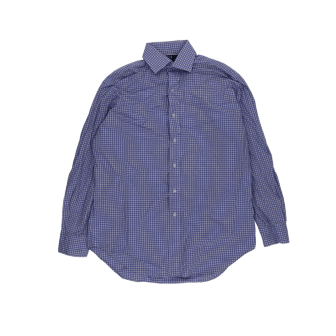 Ralph Lauren Polo Regent Classic Fit Long Sleeve Shirt Blue Checked Size 16.5 Large Cotton