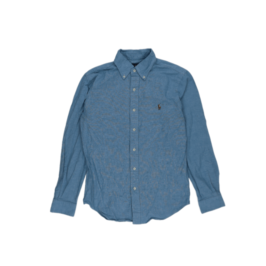 Ralph Lauren Slim Fit Stretch Oxford Shirt Light Blue Small Cotton Blend