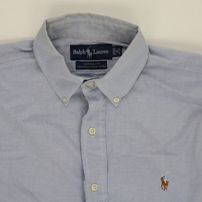 Ralph Lauren Yarmouth Oxford Shirt for Men Blue Size 15.5 Large Cotton Long Sleeve Collared