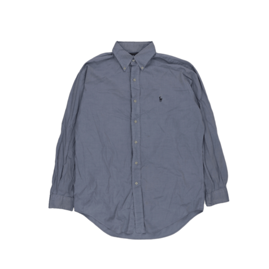 Ralph Lauren Yarmouth Oxford Shirt for Men Blue Size 15.5 Large Cotton Long Sleeve Collared