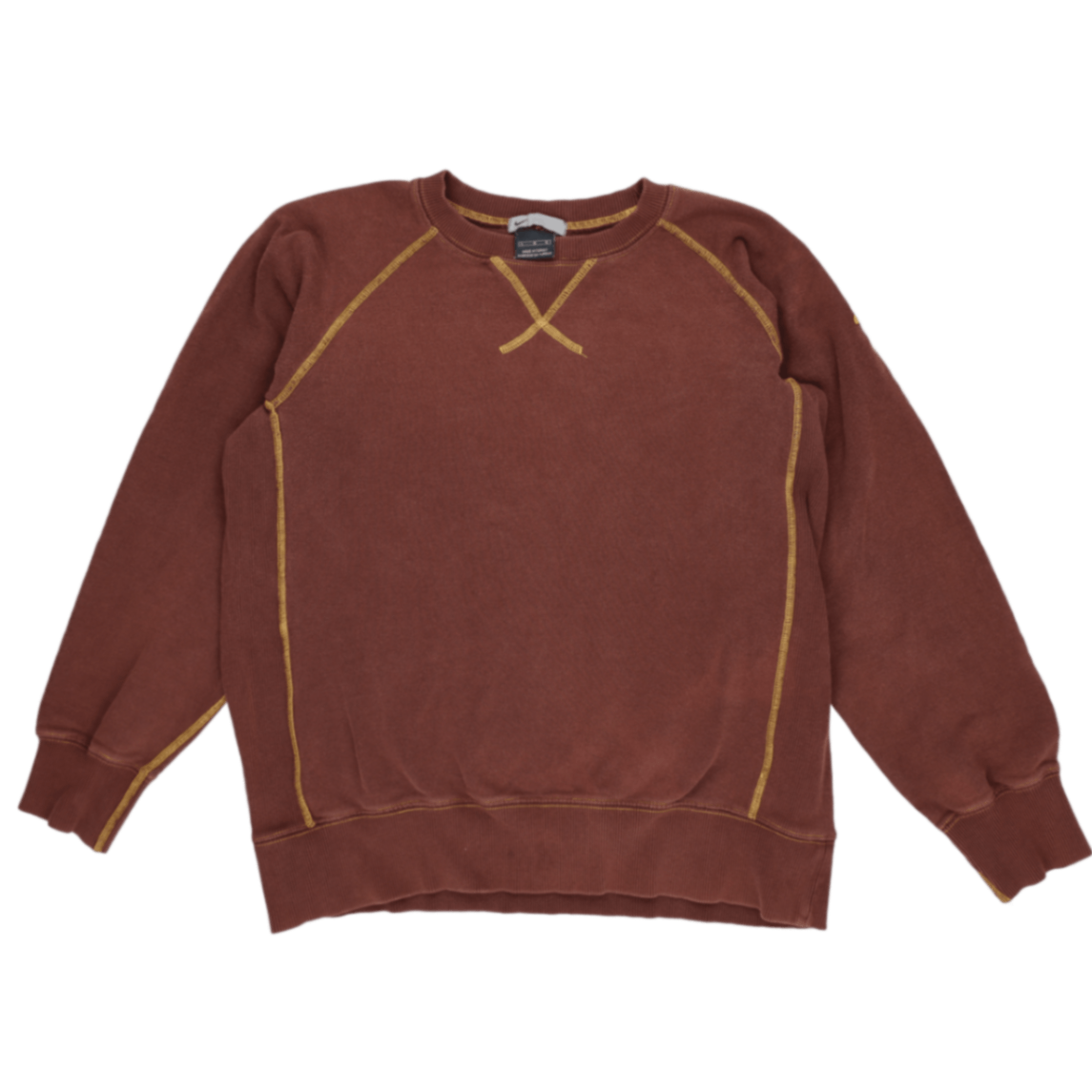 Nike Brown Crew Neck Sweatshirt Men Size L Cotton Used Good Condition