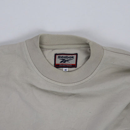 Reebok Vintage Crewneck Sweatshirt Beige Unisex Size M Cotton Blend Athletic Department