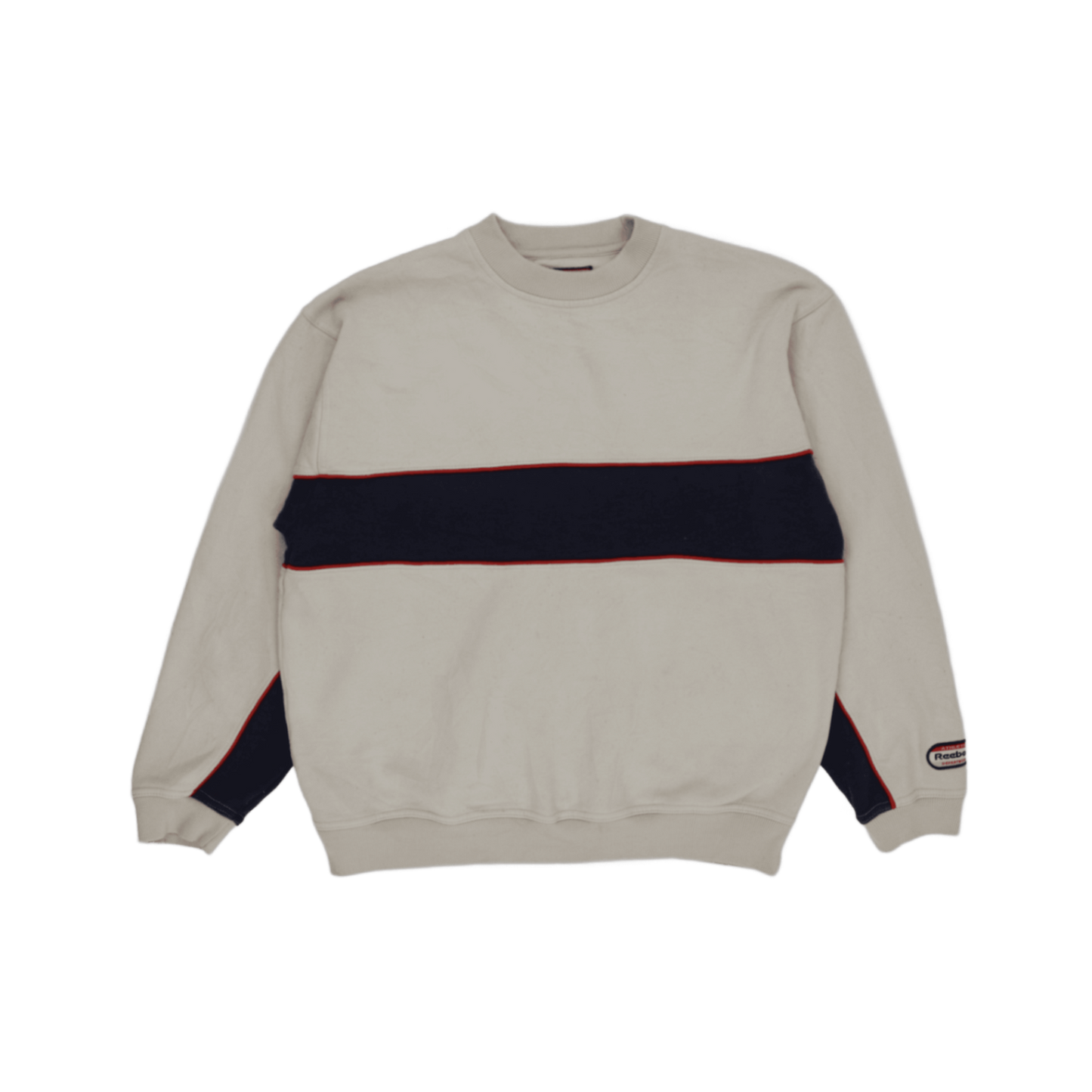 Reebok Vintage Crewneck Sweatshirt Beige Unisex Size M Cotton Blend Athletic Department