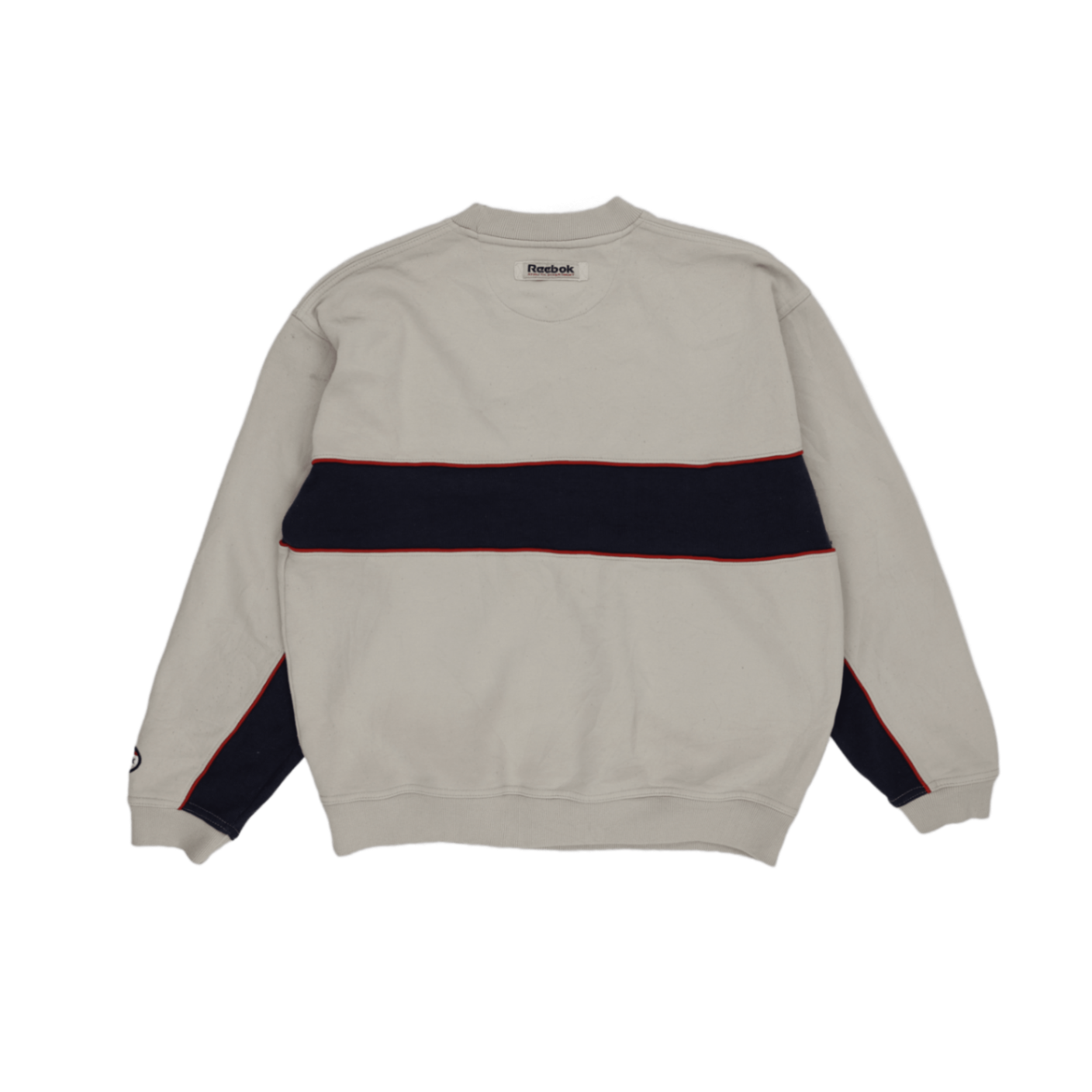 Reebok Vintage Crewneck Sweatshirt Beige Unisex Size M Cotton Blend Athletic Department