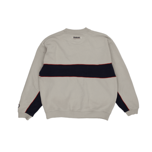Reebok Vintage Crewneck Sweatshirt Beige Unisex Size M Cotton Blend Athletic Department
