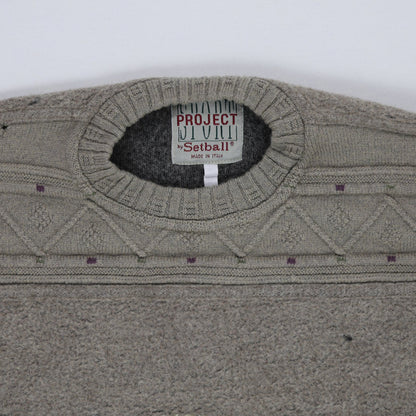 PROJECT by Setball Vintage Grey Wool Blend Crew Neck Sweatshirt Unisex Size M