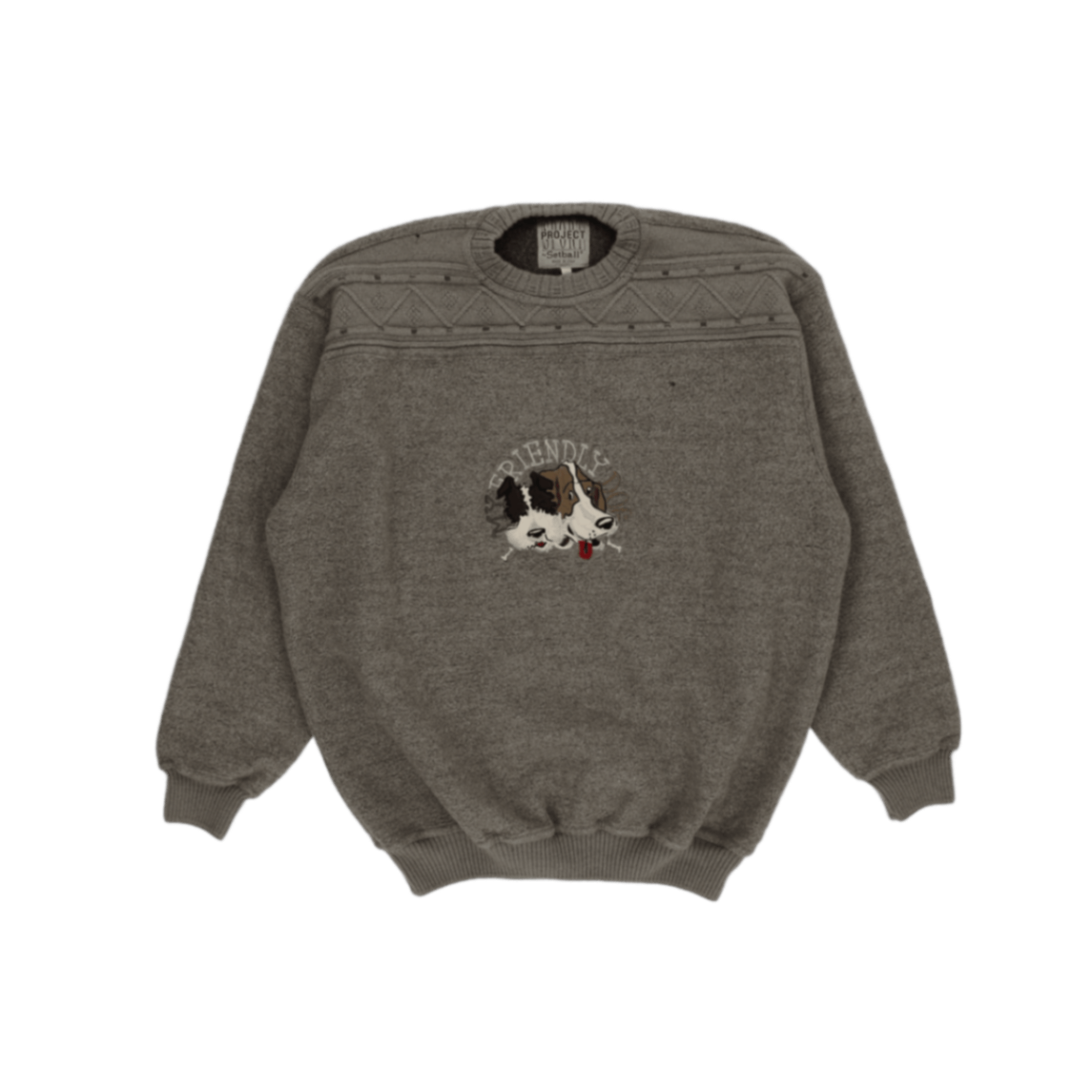 PROJECT by Setball Vintage Grey Wool Blend Crew Neck Sweatshirt Unisex Size M