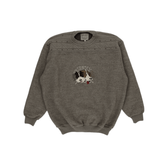 PROJECT by Setball Vintage Grey Wool Blend Crew Neck Sweatshirt Unisex Size M