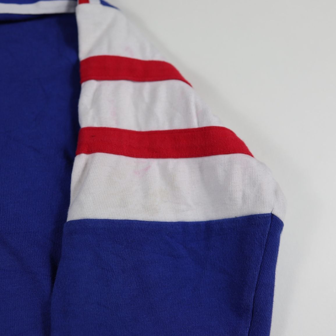 adidas France Rugby FFR No. 9 Blue Long Sleeve Shirt 1980s Size L – Classic Retro French Rugby Jersey